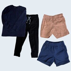 Carter's Boys Outfit Set Size 3T 4pc Long Sleeve Shirt Joggers Shorts Lot